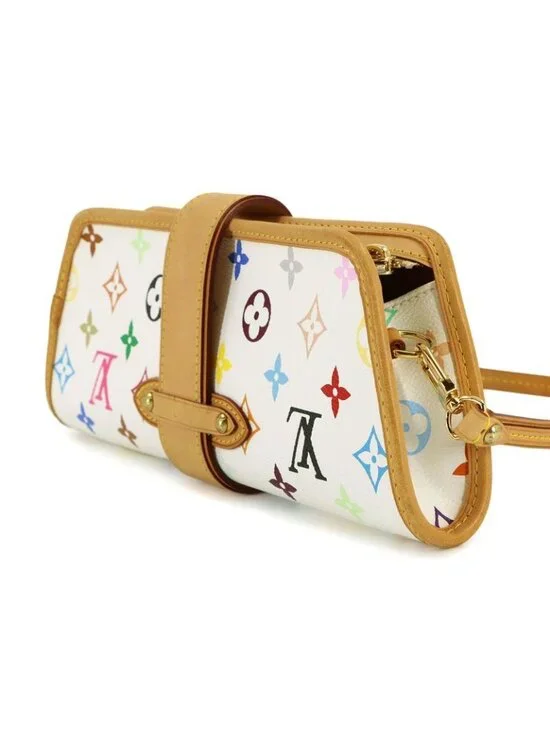 Louis Vuitton Monogram Multicolor Charlie Shoulder Clutch Blanc - Picture 4 of 10